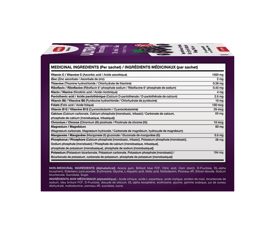 ULTRA-C IMMUNITÉ BAIE DE SUREAU 1000 MG POUDRE EFFERVESCENTE – Image 4